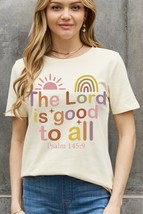 Simply Love Full Size The Lord Is Good To All Psalm 145:9 Graphic Cotton Tee - £19.77 GBP
