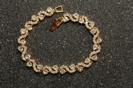 6Ct Round Cut Simulated Moissanite Womens Tennis Bracelet 14K Yellow Gold Plated - £249.14 GBP