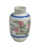 Vintage Miniature Bud Franklin Porcelain Famille Rose Vase 3.25” Tall Pi... - £14.92 GBP