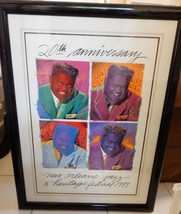 Fats Domino New Orleans Poster 1989 JazzFest 20th Anniversary Signed Low 55/2500 - £2,756.81 GBP