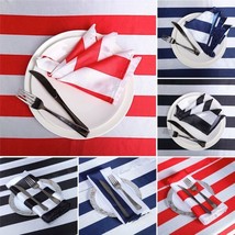 50 20X20&quot;&quot; Stripes Satin Table Napkins Wedding Party Reception Linens Ca... - £61.76 GBP