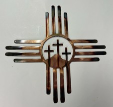 Suroeste 3 Cruz Zia - Arte Mural de Metal - Cobre 35.6cm - $37.21