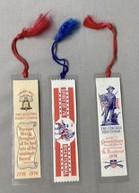 Vintage Weve A Gift Laminated Woven Bookmark Lot 3 USA Bicentennial Liberty b - $13.95