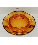 Vintage Viking Glass Ashtray Persimmon AMBERINA Orange Mid Century Groov... - €84,82 EUR