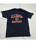 Champion Mens Graphic T-Shirt Navy University Illinois Brother Crew Neck... - £14.08 GBP