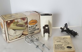 Vintage Sunbeam Mixmaster 5-Speed Hand Held Burst of Power Mixer White - WORKS. - £23.14 GBP