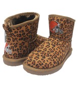 Cleveland Browns NFL Licensed Women&#39;s Leopard Print Bling Boot by Love C... - £32.62 GBP