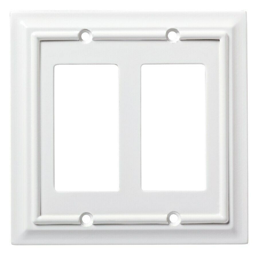 Brainerd Architectural 2 Gang Pure White Double Wall Plate Composite Wood Indoor - $21.77