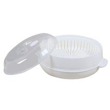 1-Tier Microwave Steamer Heating Steamer For Home Kitchen White (Round) - $18.99