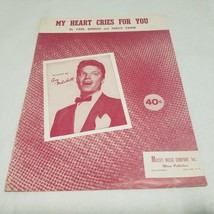 My Heart Cries for You by Carl Sigman and Percy Faith 1950 Sheet Music - £4.08 GBP