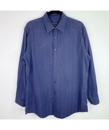 BCBG Maxazria Modern Fit Striped Button Front Up Shirt Top Size Large L Mens - $6.92