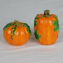 Set of 2 Ceramic Pumpkin with Vines Salt Pepper Shaker Set Vintage Fall ... - £12.34 GBP