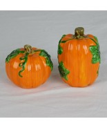 Set of 2 Ceramic Pumpkin with Vines Salt Pepper Shaker Set Vintage Fall ... - £12.19 GBP