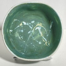 Dan Eash Pottery PA Handmade Decorative Abstract Green Glazed Stoneware ... - £46.98 GBP