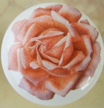 Cabinet Knob peach Rose Flowers @Pretty@ - £4.10 GBP