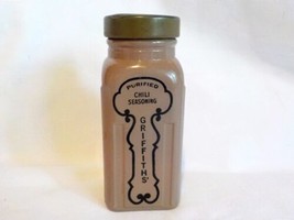 Vintage Griffiths Brown Spice Jar Chili Seasoning Depression Glass Milk ... - £5.47 GBP