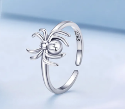 Genuine 925 Sterling Silver Friendly Spider Adjustable Ring (Size 6-8) - £27.96 GBP