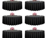 Black Round Tablecloths 6 Pack, 120 Inches in Diameter, Stain- &amp; Wrinkl... - $75.37