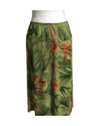 Bechamel Vintage 90s Faux Wrap Midi Skirt Women&#39;s L Tropical Print Elast... - $22.86