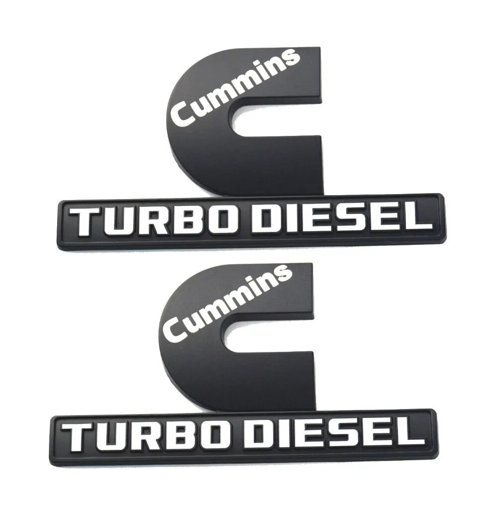 Primary image for 2 Pack Cummins Turbo  Emblems, s Output Nameplate Sticker for R-AM 2500 3500 Fen