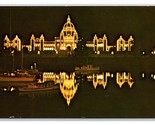 Parliament Buildings at Night Victoria BC Canada UNP Chrome Postcard B19 - $2.92