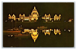 Parliament Buildings at Night Victoria BC Canada UNP Chrome Postcard B19 - £2.29 GBP