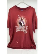 Jimi Hendrix Vintage Mens T-shirt Size Lrg Red Maroon Burgundy 2000 W/ D... - $34.57 CAD