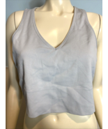 Athleta Light Blue Aurora Ribbed V Neck Sleeveless Cropped Tank Size 2X - €24,12 EUR