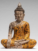 Antico Khmer Stile Se Asia Seduta Legno Enlightenment Budda Statua - 40cm/40.6cm - £320.18 GBP