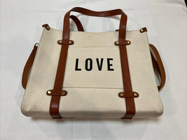 Antik Kraft Cotton Canvas LOVE Bag! Laptop Bag, Book Bag, Travel Bag EUC - £15.45 GBP