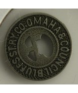 Vintage OMAHA &amp; COUNCIL BLUFFS ST RY CO Railway Transit Token Fare Coin ... - $9.76