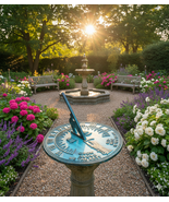 Brass Father Time Sundial with Verdigris Highlights Home Decorative Time... - $139.46 CAD