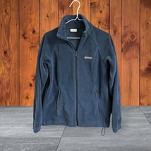 Columbia Jacket Womens Small Fleece Full Zip Blue  Outdoor Utility Pockets - £12.95 GBP