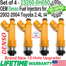 NEW x4 Denso OEM 12-Hole Upgrade Fuel Injectors for 2002-04 Toyota Camry 2.4L I4 - £172.90 GBP