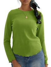 CHERFLY Women's Slim Fit Long Sleeve Tunic Top Salted Lime Green Size M - $390.21 CHERFLY Women's Slim Fit Long Sleeve Tunic Top Salted Lime Green Size M - $390.21 MXN