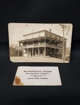 RARE Old Photo Postcard &amp; Business Card BLOOMFIELD HOUSE Bloomfield Vermont - £14.51 GBP