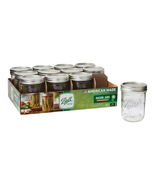 Ball, Glass Mason Jars with Lids &amp; Bands, Wide Mouth, Clear, 16 oz, 12 C... - $561.84 MXN