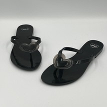 Melissa Mel Women&#39;s Black Heart Flip Flops Sandals sz 6 US 37 EUR - $34.99