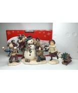 Kirkland Signature 4pc Kids and Snowman Scene #862008 Decorative Christm... - £37.66 GBP