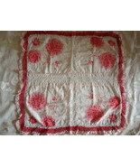 Vintage Pillow Cover Flowers ~ Pink ~ Red ~ White - $17.00