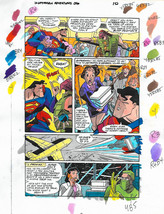 Original 1999 Superman Adventures 36 color guide colorist art page 10, DC Comics - £43.78 GBP