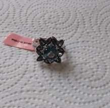 London Blue Topaz Cushion And Marquise & White Topaz Ring, 925, Size 6, 5.28(Tcw - £75.66 GBP