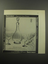 1955 Baccarat Montaigne Optique Cordial Decanter and Glasses Advertisement - £13.82 GBP