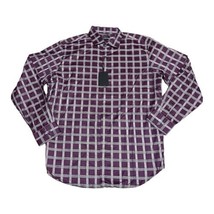 Bugatchi Shirt Mens XL Purple Plaid Button Up Casual White Mauve Purple NEW - £43.80 GBP