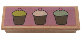 Hampton Art Rubber Stamp Cupcake Border Birthday Card Making Baking Food Baker - £3.98 GBP