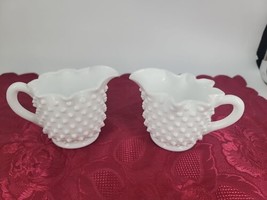 Fenton Hobnail Creamers Star Shaped White Milk Glass Vintage 1950s  Exce... - £14.70 GBP