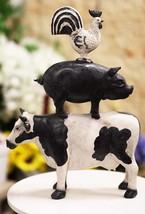 Ebros Gift 18.5&quot;Tall Large Chicken Pig And Cow Stacked Decorative Statue... - £51.95 GBP