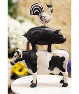 Ebros Gift 18.5&quot;Tall Large Chicken Pig And Cow Stacked Decorative Statue... - £51.50 GBP