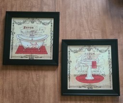 Framed Art Bathroom Claw Foot Bathtub &amp; Pedestal Sink, Set of 2, 12x 12 ... - $455.93 MXN