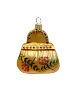 Nordstrom Home Christmas Tree Ornament Gold Handbag 3" x 3" Jewel Tone Poland